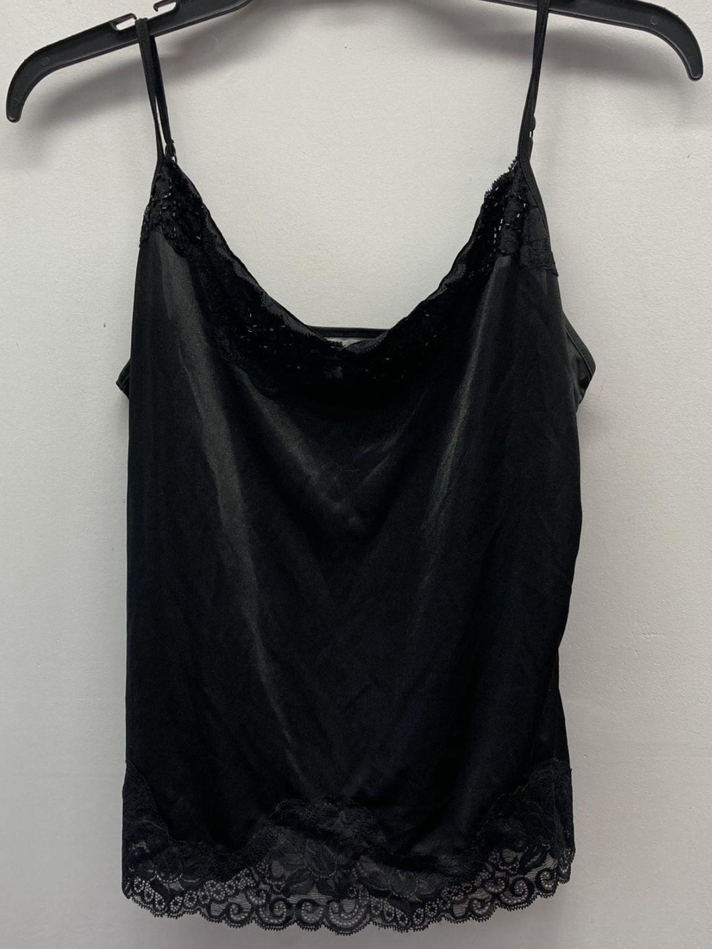Worthington Black Beaded Lace and Embroidered Camisole Cami Large